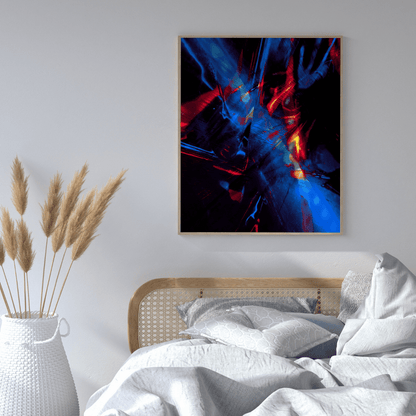 Neon Collision Abstract Art HD Acrylic Photo Print
