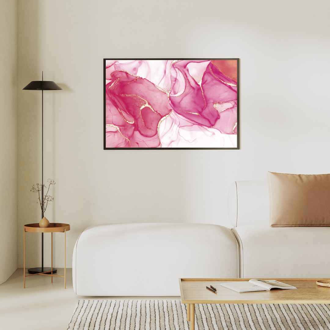 Rosé Veins Abstract Art HD Acrylic Photo Print
