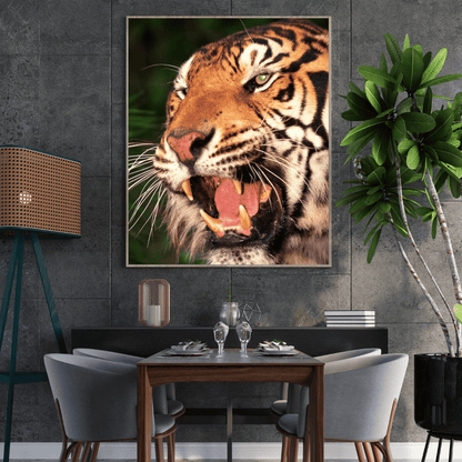Roar of the Wild: Fierce Tiger Expression HD Acrylic Photo Print