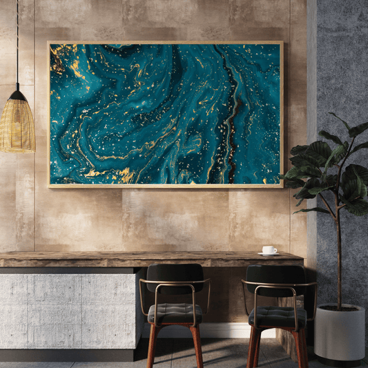 Midnight Marble Abstract Art HD Acrylic Photo Print