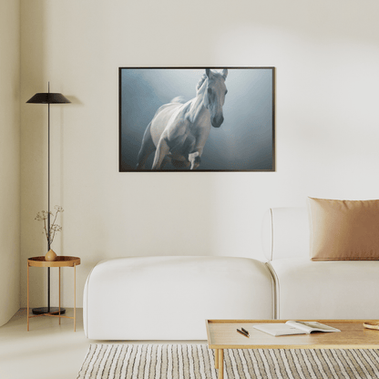 Phantom Gallop: Ethereal White Horse HD Acrylic Photo Print