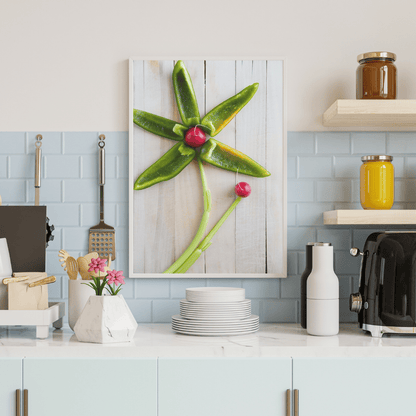 Pepper Bloom: Fresh Veggie Art Flower Print