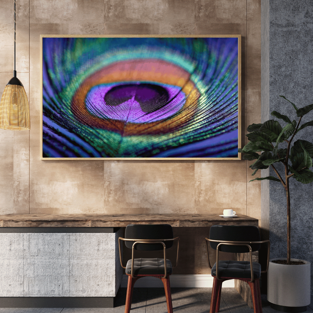 Mystic Eye: Peacock Feather Macro HD Acrylic Photo Print