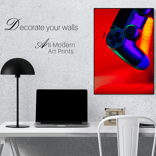 Neon Grip: Gamer's Pulse Acrylic Print