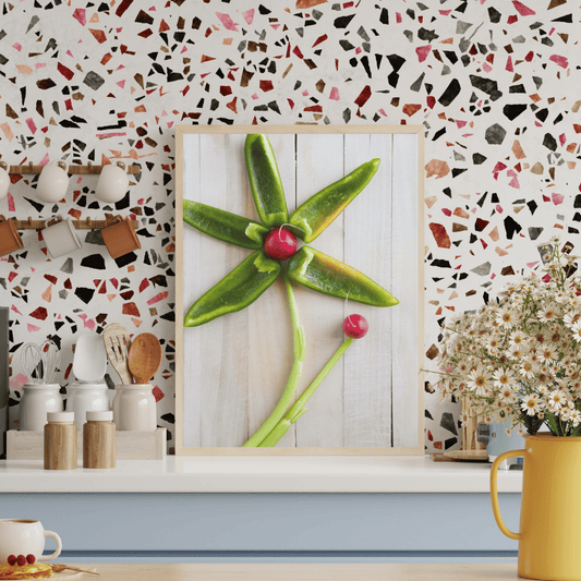 Pepper Bloom: Fresh Veggie Art Flower Print