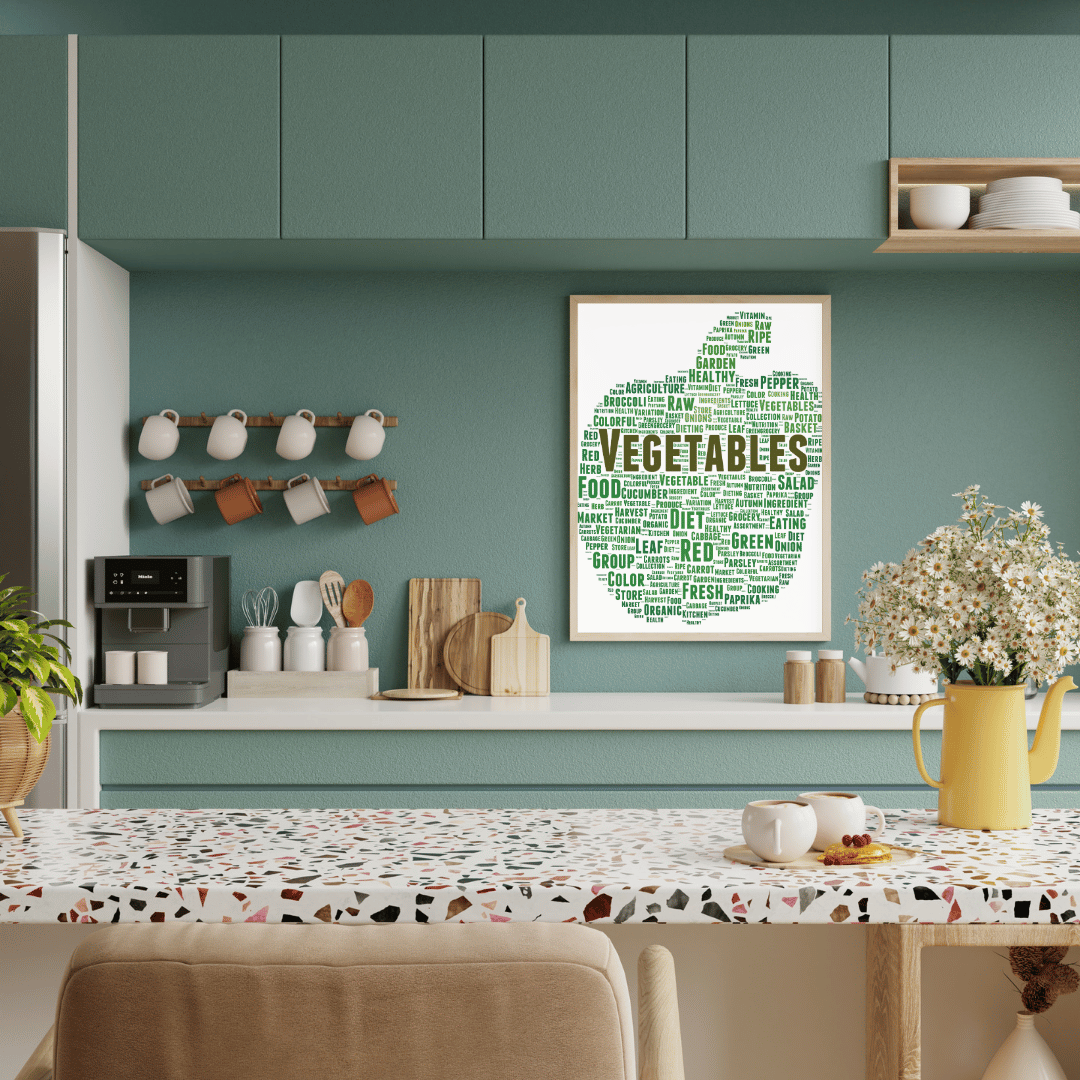 Garden of Words: Vegetable Typography Wall Art