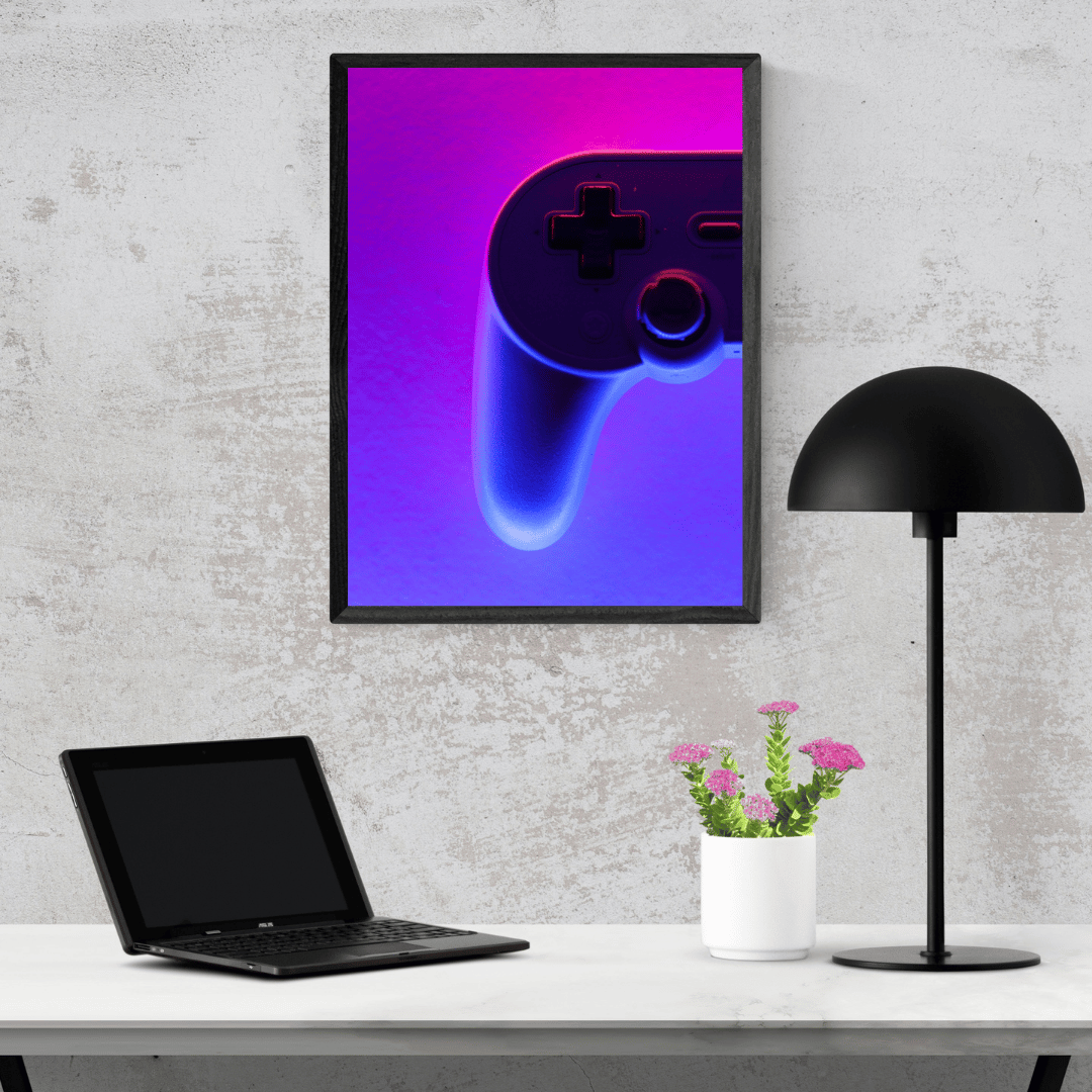 Pixel Pulse: Retro Glow Controller Acrylic Print