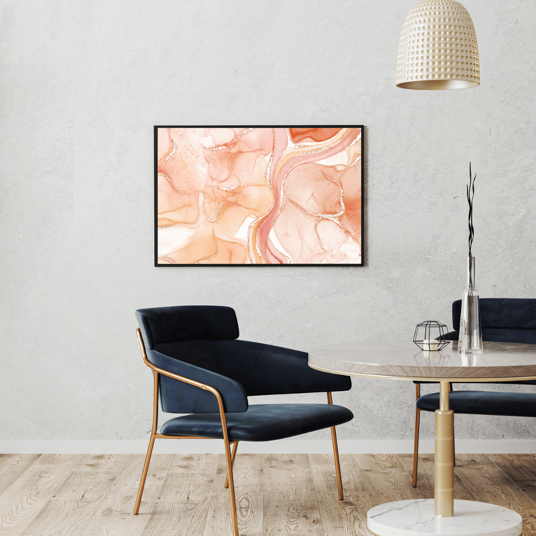 Peach Dust Harmony Abstract Art HD Acrylic Photo Print
