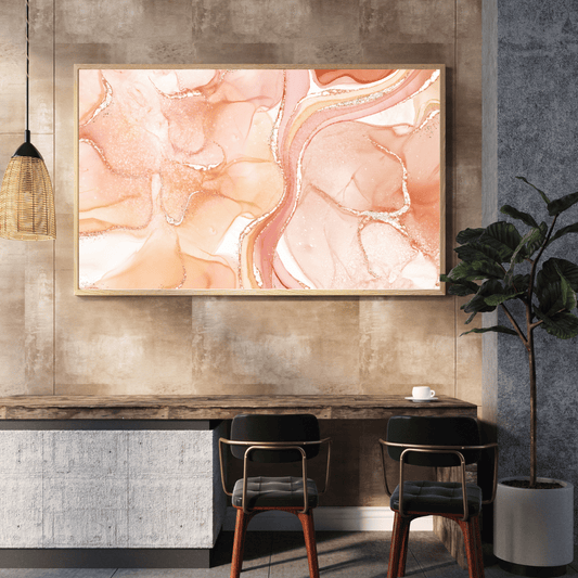 Peach Dust Harmony Abstract Art HD Acrylic Photo Print