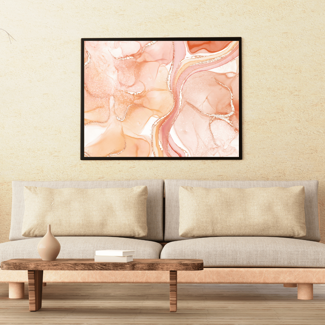 Peach Dust Harmony Abstract Art HD Acrylic Photo Print