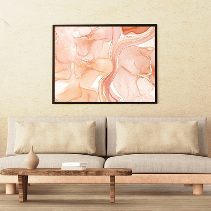 Peach Dust Harmony Abstract Art HD Acrylic Photo Print