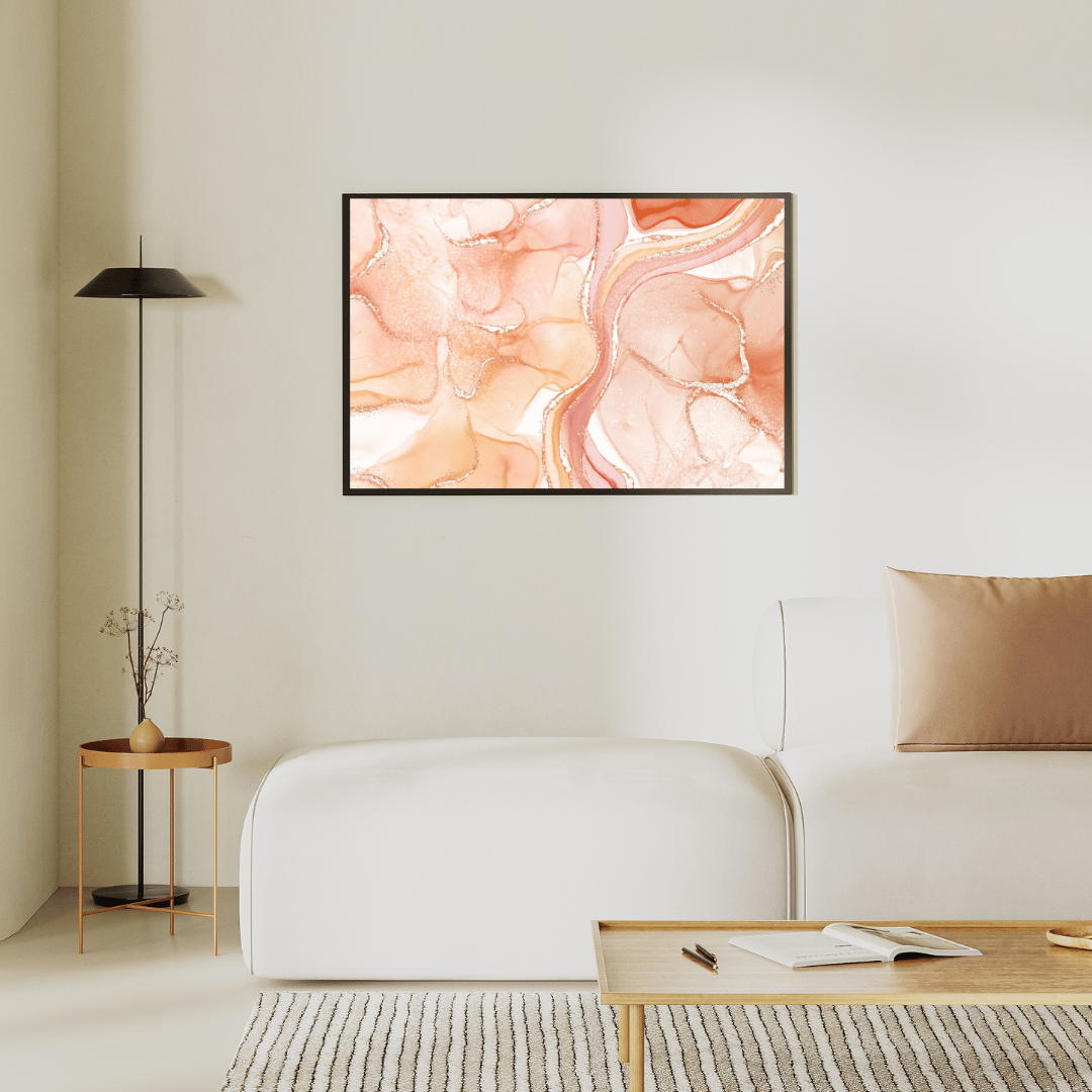 Peach Dust Harmony Abstract Art HD Acrylic Photo Print