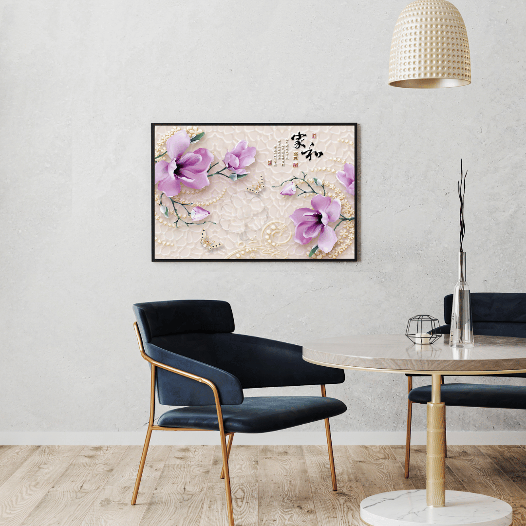 Blossoms of Harmony 3D Floral Wall Art HD Acrylic Photo Print