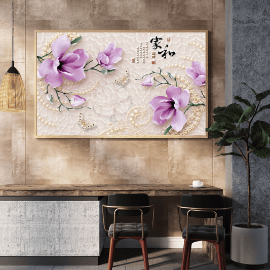 Blossoms of Harmony 3D Floral Wall Art HD Acrylic Photo Print