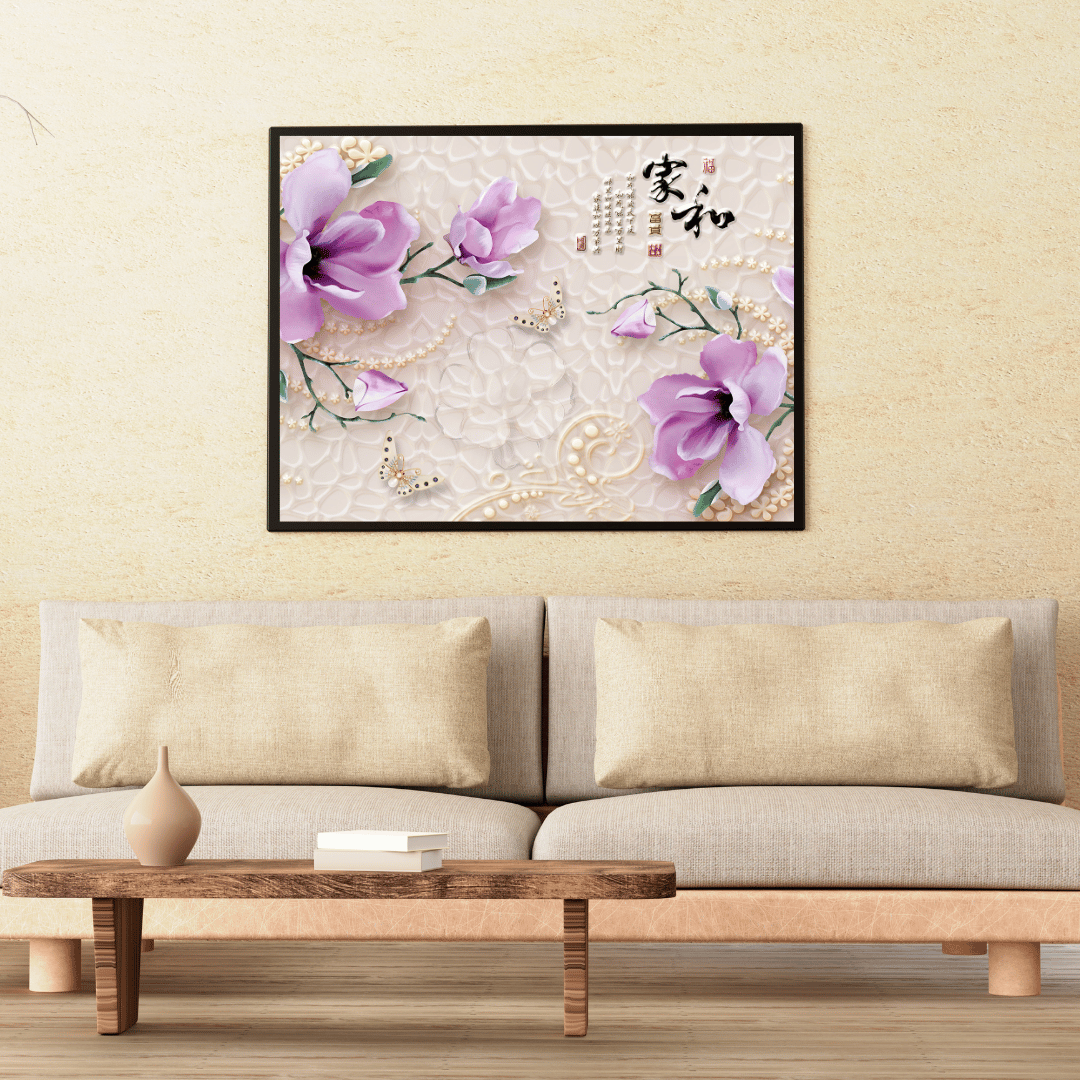 Blossoms of Harmony 3D Floral Wall Art HD Acrylic Photo Print