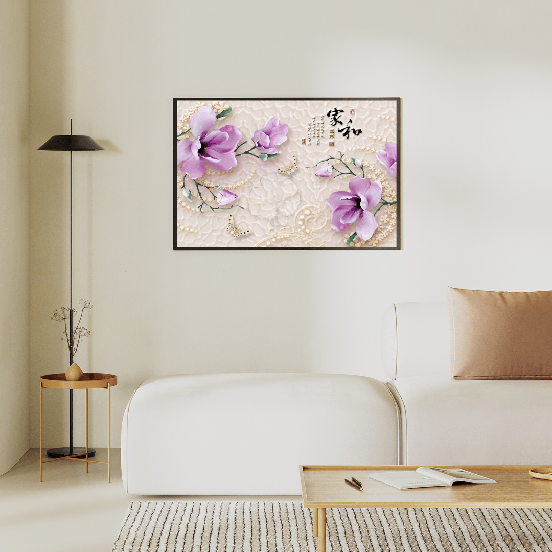 Blossoms of Harmony 3D Floral Wall Art HD Acrylic Photo Print