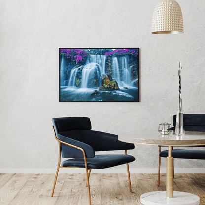 Floral Cascade: Enchanted Waterfall Garden Acrylic Print