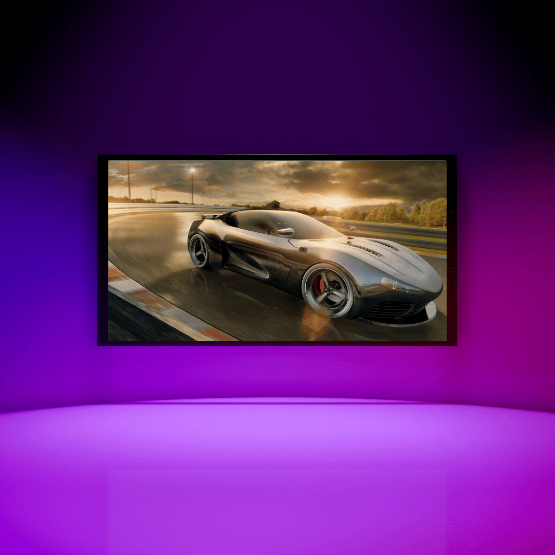 Sunset Velocity: Hypercar on the Curve Acrylic Print