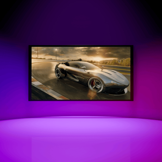 Sunset Velocity: Hypercar on the Curve Acrylic Print