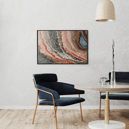 Crimson Currents Abstract Art HD Acrylic Photo Print