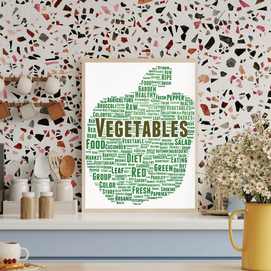 Garden of Words: Vegetable Typography Wall Art