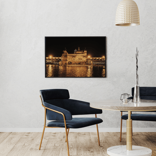 Golden Temple at Night HD Acrylic Photo Print