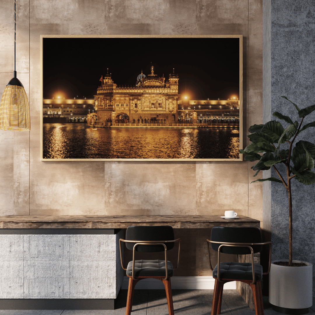 Golden Temple at Night HD Acrylic Photo Print