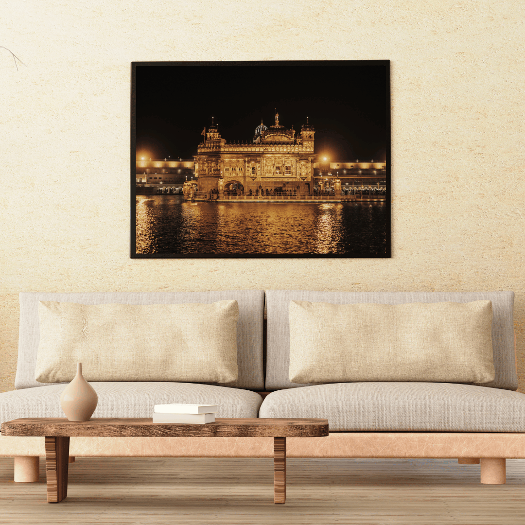 Golden Temple at Night HD Acrylic Photo Print