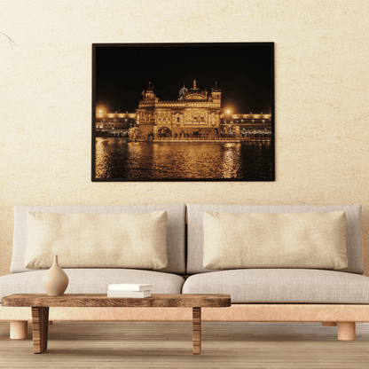 Golden Temple at Night HD Acrylic Photo Print