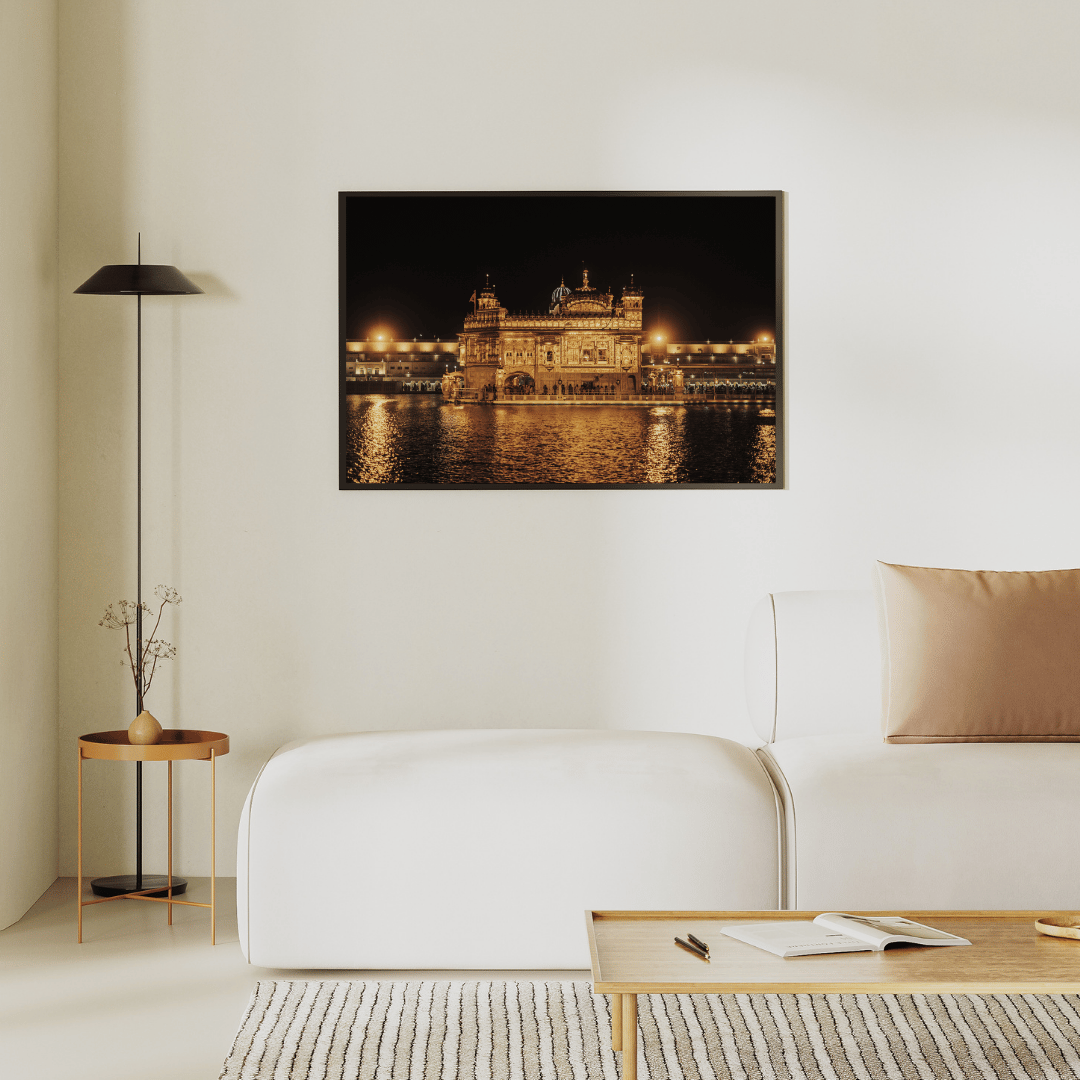 Golden Temple at Night HD Acrylic Photo Print